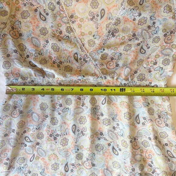 Vintage Y2K Sheer Floral Babydoll Top Dainty Lace, Flutter Sleeve H&M 14 - Picture 13 of 14